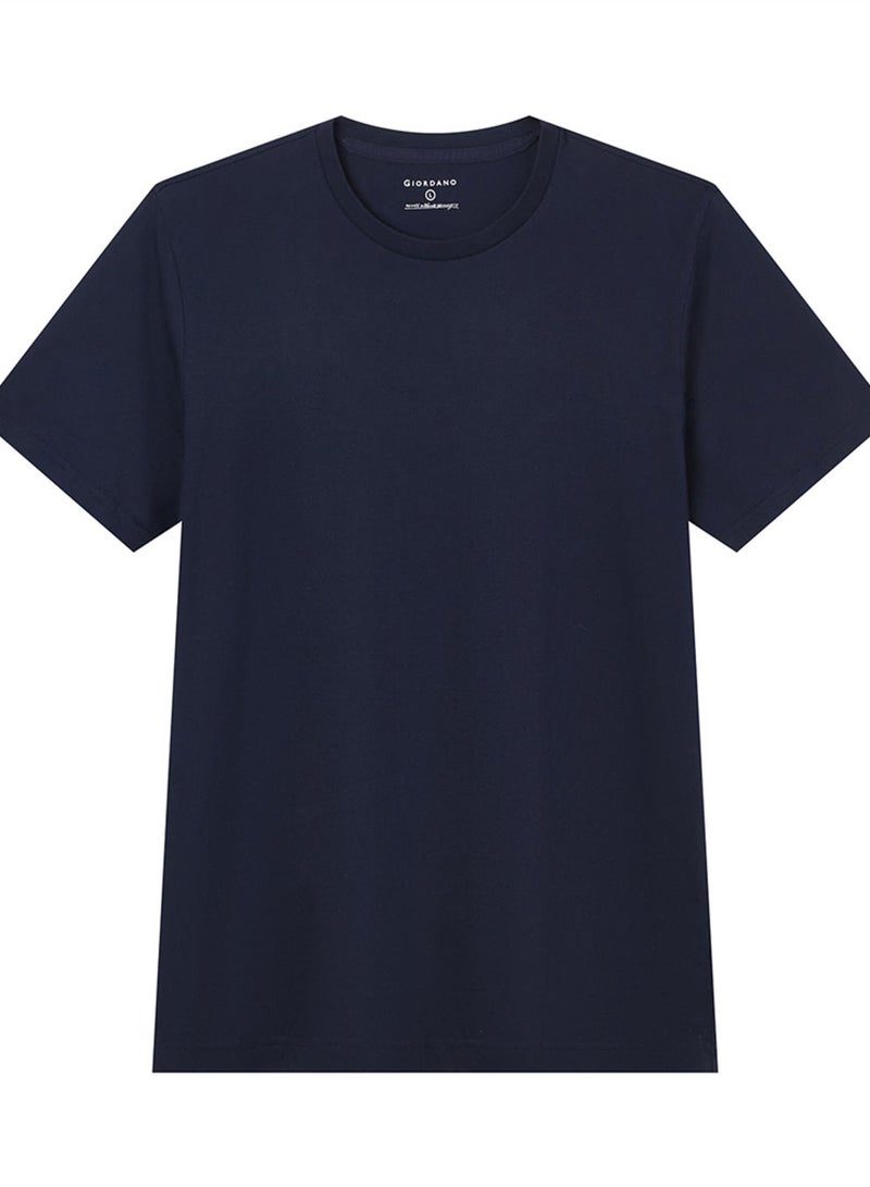 GIORDANO Men’s Slim Cotton Crew Neck Tee 3‑Pack Essentials - Image 2